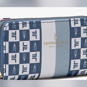 London Fog Adalia Signature Zip Around Wallet